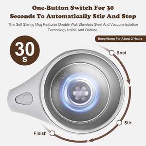 2025 Upgrade <b>Reusable</b> Coffee <b>Mug</b> Rechargeable Electric Self Stirring Coffee <b>Mug</b> Rotatable Metal Coffee <b>Mugs</b> High Speed Mixing - Product Image 6