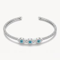 Pulsera Espiritual de Latón Plateado con Circonitas, Talismán de Protección, Regalo para Mujer, Joyería Espiritual de Moda