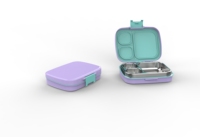 Boîte à lunch bento AIBAO sans BPA, chauffable, compatible micro-ondes et vapeur, 800 ml, compartiments, préparation de repas, plateau hermétique pour aliments pour bébés