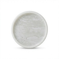 Plateau rond en marbre naturel, porte-savon, pierre polie, décoration de vanité pour salle de bain et décoration intérieure