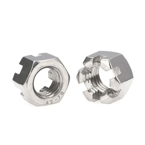 Écrou à vis sans tête DIN 935, écrou fendu, acier inoxydable A2 304, finition brute, pour l'industrie maritime, directement de l'usine - Product Image 4