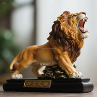 Sculptures d'animaux en résine et en bois, lion, vente chaude, sculptées à la main, décoration d'intérieur, statue