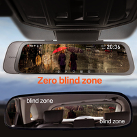 Caméra embarquée 4G Android à double objectif avec écran tactile, FHD 1080P, rétroviseur, ADAS et moniteur de stationnement