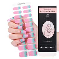 Autocollants personnalisés anti-français pour ongles en gel semi-durci de couleur arc-en-ciel dans un emballage de boîte en papier
