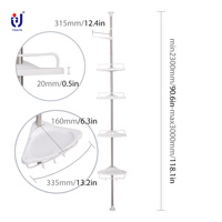 Étagères d'angle télescopiques en métal Étagère de douche Triangle multicouche Hauteur réglable Support libre Extension Étagère de salle de bain