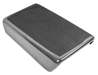 Couverture de l'accoudoir de la console centrale Tesla Model 3 Y, finition brillante mate en fibre de carbone, boîte de rangement surélevée, accessoires intérieurs en daim