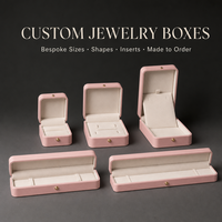 Conception et fabrication de boîtes à bijoux personnalisées pour les marques avec des dimensions, formes et inserts sur mesure, et emballages fabriqués sur commande
