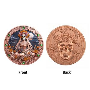 Moneta Commemorativa da 1 oz in Rame Puro .999 con Stampa UV, Design Animale Scheletro Sposa La Catrina, per Matrimonio e Dia <span class=keywords><strong>De</strong></span> Los Muertos, Memento <span class=keywords><strong>Mori</strong></span> - Product Image 2