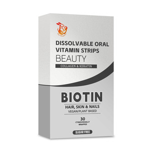 Tiras de Vitaminas Orales Disolubles con Colágeno, Folato y Biotina que Promueven la Salud de la Piel y la Regeneración Celular, Mejoran la Elasticidad de la Piel - Product Image 1