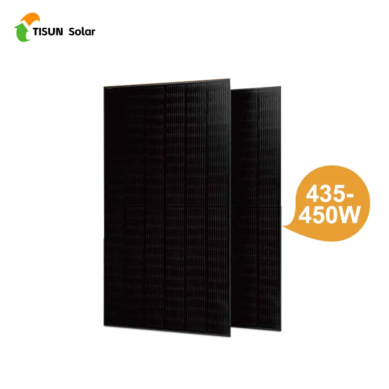 Pannelli solari all'ingrosso 450w di marca Tisun 435w-455w Full Black 435w con alta efficienza