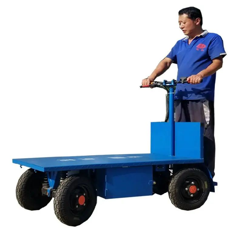 New Original 4 Wheels Capacity 800 kg Battery Driven Handling Tools Electric Trolley Cart For Factory Transport