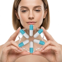 Capsules végétales HPMC dures bleues et blanches, tailles 00, 0, 1, 2
