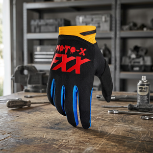 Professional Leather Downhill <b>MX</b> Motocross BMX Motorcycle <b>Gloves</b> with Palm Guard-Full Finger Cycling - Product Image 2