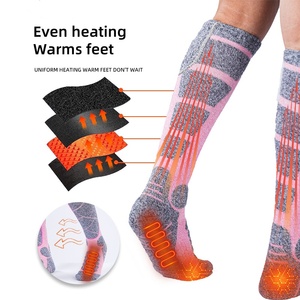 Chaussettes d'hiver unisexes sans fil avec chauffage Fabricant de chaussettes chauffantes électriques rechargeables - Product Image 2