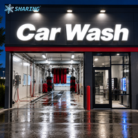 Enseigne LED extérieure, éclairée devant et derrière, étanche, lettres en relief personnalisées pour la publicité de lave-auto