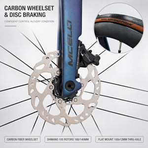 Bicicleta de Carretera de Fibra de Carbono 700C SHIMA-NO 105 Di2 R7170 24S con Cambio Electrónico, 7.6 kg Ultraligera, Bicicleta de Carreras Aerodinámica con Frenos de Disco - Product Image 5