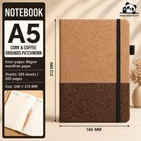 Cuaderno Ecológico A5 con Logotipo Personalizado, Cuaderno de Corcho Cosido a Mano, Cuaderno de Madera Reciclada para Regalos Únicos