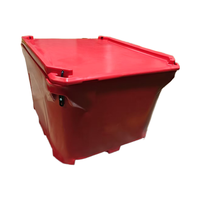 Conteneur rotomoulé isotherme durable de 700 L pour l'élevage de poissons, le traitement des fruits de mer et le transport, avec pieds pour chariot élévateur