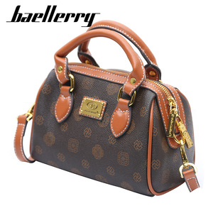 กระเป๋าสะพายไหล่แฟชั่นสำหรับผู้หญิง Baellerry สีน้ำตาล ลายโมโนแกรม ปิดด้วยซิป รูปทรงสี่เหลี่ยมแนวนอน กระเป๋าสะพายข้าง - Product Image 1