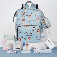 Sac à dos imperméable pour couches, sac à langer mignon de grande capacité, sac à dos multifonctionnel pour maman avec porte-sucette