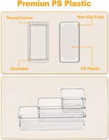 Bacs de rangement de bureau diviseurs tiroirs organisateur tiroirs de rangement en plastique séparateurs de vêtements empilables boîte de rangement de cuisine transparente