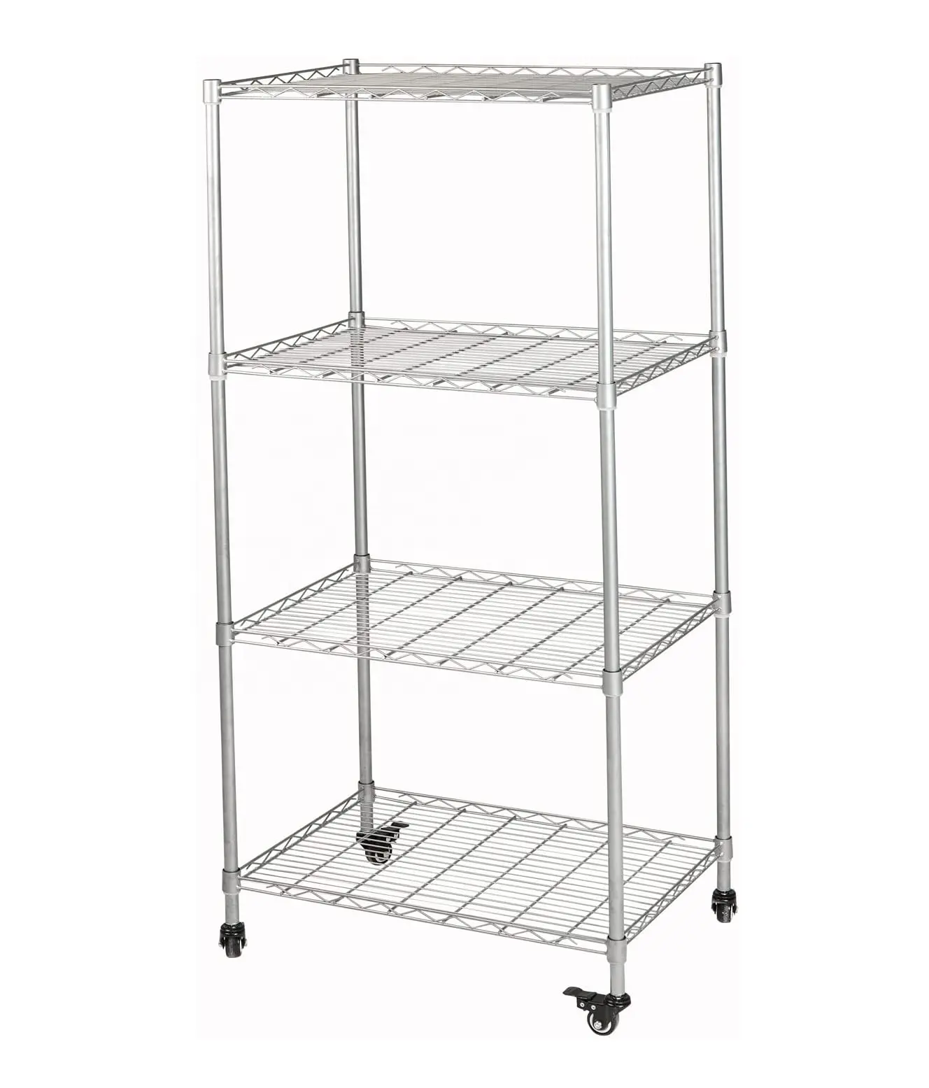 Heavy Duty Home Clothing Staorage Chrome Wire scaffalature Kitchen Utility 4 Tier Metal Shelf Assembly mobile Chrome Shelf