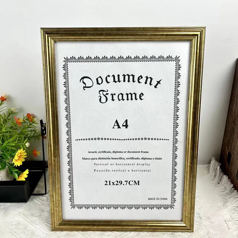 European Style Vintage Gold 30*40 CM PS Certificate Photo Frame