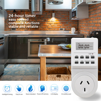 Enchufe Inteligente con Temporizador Digital y Pantalla LCD, Temporizador de Cocina Programable Cíclico de 7 Días