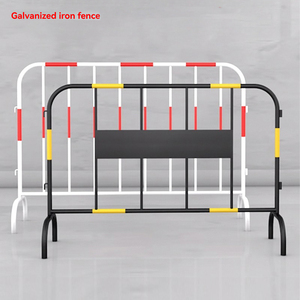 Barriera di traffico temporaneo tubo di ferro zincato recinzione di sicurezza controllo della folla per cantieri eventi festival Non riflettente - Product Image 3