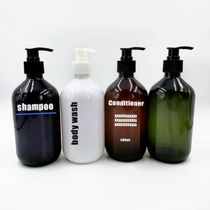 Flacon pompe vide en PET de 500 ml pour lotion, shampoing, gel douche, nettoyant corporel, avec couleurs et logo personnalisables - Product Image 1