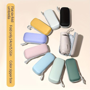 Parapluie LS coupe-vent mini pliable manuel UPF 50+ avec tube en fer, petit, compact, léger, se range dans une poche, idéal <span class=keywords><strong>pour</strong></span> les trajets quotidiens, avec logo - Product Image 2