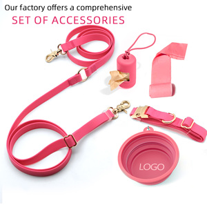 Set di <span class=keywords><strong>Pettorina</strong></span> ad <span class=keywords><strong>H</strong></span> e Guinzaglio per Cani in PVC Impermeabile e Regolabile con Logo Personalizzato del Produttore e Fibbia Trasparente - Product Image 3