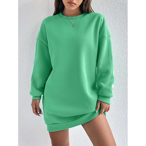 Abito <span class=keywords><strong>Felpa</strong></span> Oversize Personalizzato da Donna, <span class=keywords><strong>Vestito</strong></span> Mini a Maniche Lunghe di Alta Qualità, Abito Casual con Cappuccio - Product Image 1