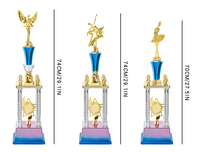 Nuevo diseño personalizado 4 postes trofeos de baile de Ballet de plástico trofeo de campeón para premio de Evento de competición