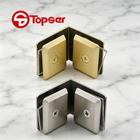 Support de fixation en laiton massif moulé de précision pour cloison en verre, pince à verre à 90 degrés, support fixe pour porte de douche de salle de bain