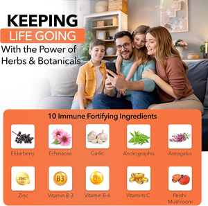 Healthy Immune Vegan <b>Capsules</b> Herbal Blend with Echinacea <b>Garlic</b> Berry Extract 60 Count - Product Image 5