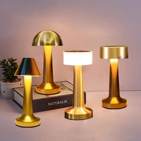 Lampe de table LED moderne rechargeable USB Type-C à commande tactile, intensité variable, abat-jour en métal, température de couleur réglable (2700-6500K), haute luminosité
