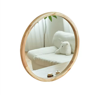 Miroir de maquillage mural USB à LED de style nordique, moderne japonais, en bois massif, couleur personnalisée, anti-explosion, HD, salle de bain