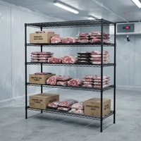 Étagère de rangement multi-niveaux chromée 250 kg, pieds réglables résistants à la rouille, rayonnages et étagères empilables pour entrepôt frigorifique et cuisine