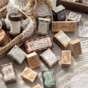 1 Tampon <span class=keywords><strong>de</strong></span> la série Xiongxiong's Time Book, motif dessiné à la main <span class=keywords><strong>de</strong></span> style vintage, pour la décoration <span class=keywords><strong>de</strong></span> journal quotidien - Product Image 1