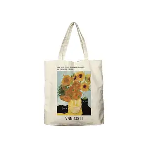 Custom Van Gogh pittura a olio museo Souvenir collezione Tote Bag in tela per regali di benvenuto