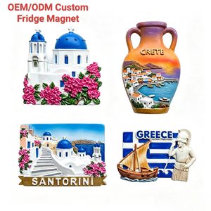 Aimant de réfrigérateur personnalisé en résine 3D, souvenir de <span class=keywords><strong>Santorin</strong></span>, Oia, Grèce, amphore en argile de Crète, aimants de voyage, autocollant pour réfrigérateur - Product Image 1