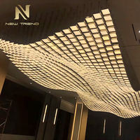 Lustre Led moderne de taille personnalisée, éclairage Dmx pour décoration de Hall d'entrée