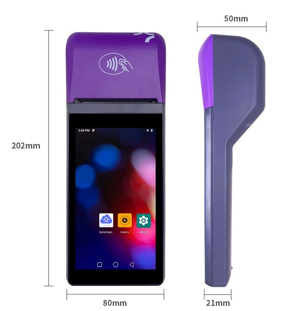 Handheld POS Terminal Device 5.5" Touch Screen 58mm Thermal Printer Android OS ODM Develops APP Cloud System YouSDK IC/NFC 5MP