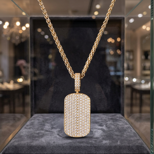 925 Silver Moissanite Oval Charm Pendant Necklace Gold Plated Micro Insert Hip Hop Unisex <b>Jewelry</b> Party Gift Everyday Wear - Product Image 3