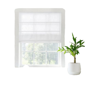 Stores romains en <span class=keywords><strong>lin</strong></span> <span class=keywords><strong>blanc</strong></span> neige sur mesure stores romains sans fil pour fenêtres coulissantes portes françaises chambre salon salle de bain - Product Image 1