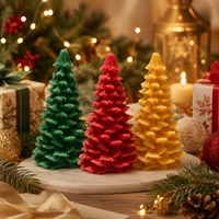 Bougie parfumée en cire de soja LF faite à la main, écologique, en forme de sapin de Noël, avec logo personnalisé, pour chambre et spa
