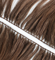 Extensions de cheveux humains brésiliens Remy, double trame, effet plume, 100 % cheveux naturels, fixation micro-anneaux