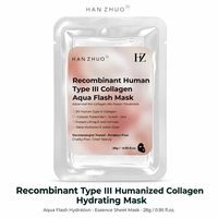 Masque en feuille hydratant, réparateur, apaisant et antioxydant au collagène humain recombinant de type III, anti-âge, 28g pour le visage