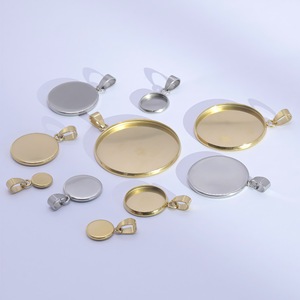 Stainless Steel Round <b>Disc</b> Pendant Base For Necklace Making <b>Gold</b> Silver Color Jewelry Accessories Multi Size DIY Findings - Product Image 1